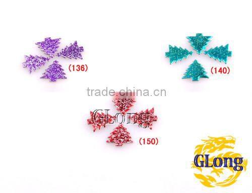 10*11mm Hot Fix Iron-on Nailhead Christmas Tree Shape Aluminum With Irregular Spots DIY For Bag Shoe Phone #GT094A-11P(Mix-s)