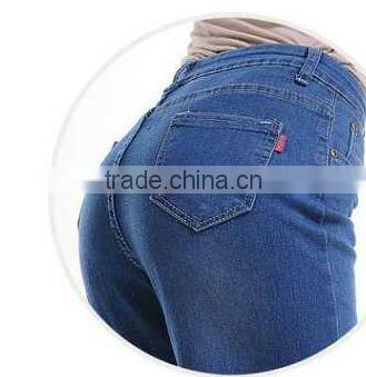 Hot sale ladies wide leg jeans,loose slim look straight fit pants