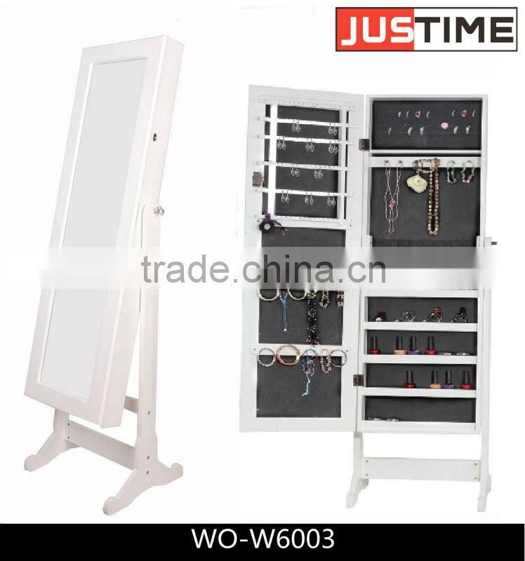 Antique cheval mirror with jewelry cabinet,Solid Wooden Standing Armoire Cabinet,Hand Painted Asian Wooden Jewellery Cabinet