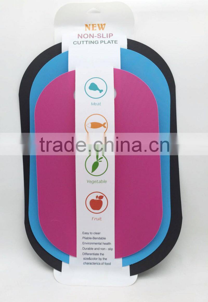 4pcs Non-slip cutting mats Flexible cutting plate set colorful index cutting board