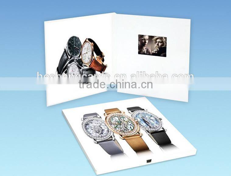 2016 newest customized printing video brochure 7 inch,blank video book ,business card lcd with best price