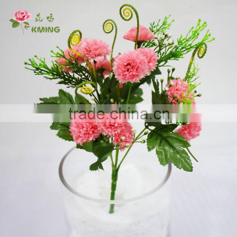 Mini silk flower natual touch carnation cut flower prices for wedding/home decoration