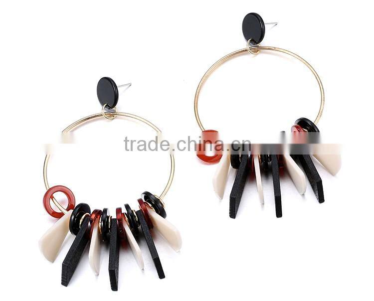 2016 big hoop fashion earing acrylic resin new design earing jewelry
