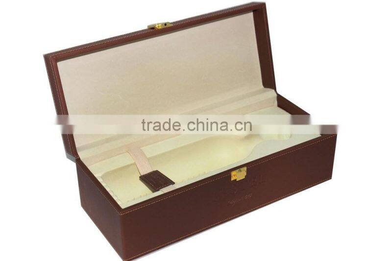 Antique Faux Leather Wine Box/Wooden Wine Carrier/PVC Wine Case