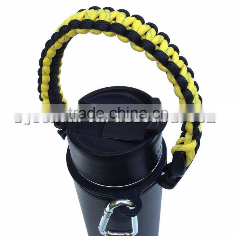 newest fashion weave paracord bottle handle 7 stands 550 paracord survival cup handle for hiking camping