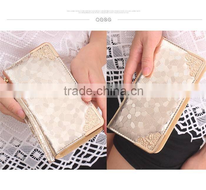 Elegant PU Leather Woman Bling Wallet Laides Latest handbag Purse