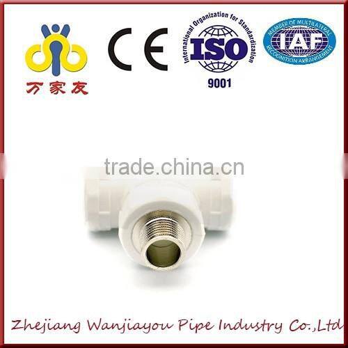 white High Quality ppr fitting male thread tee