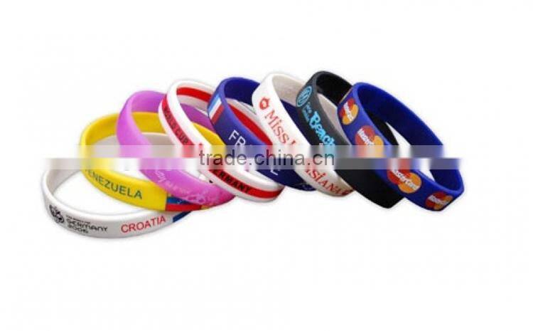 Country name printing silicone bracelets