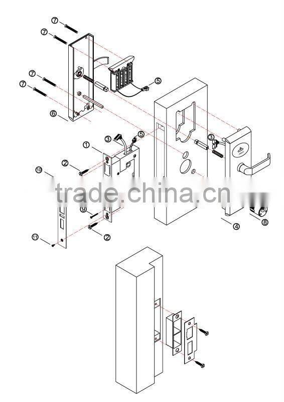 Magnetic lock hotel with stainless steel and 2 years warranty, hotel locks,door locks