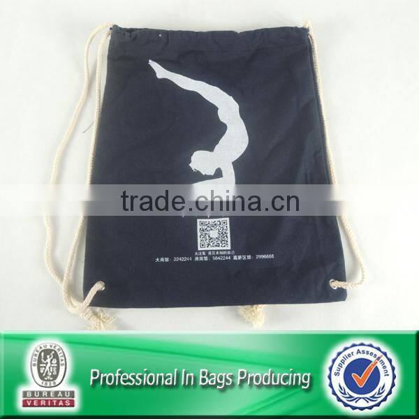 Custom Cheap Black Cotton Drawstring Bag