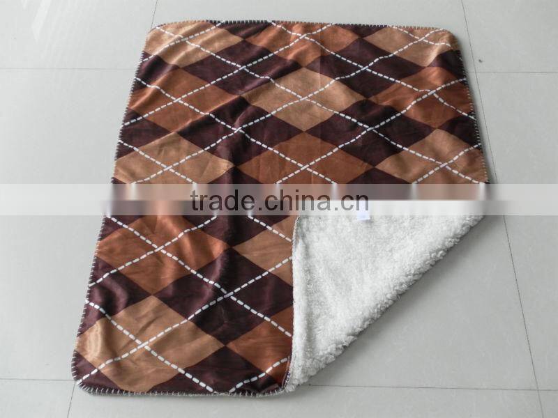 100% polyester printed short fur sherpa throw