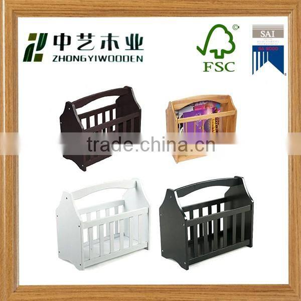 Factory price wholesale desktop handmade custom wooden magazine rack file holder