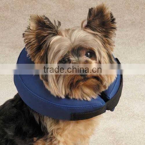 comfortable lightweight black inflatable dog collar with washable cover for recovery