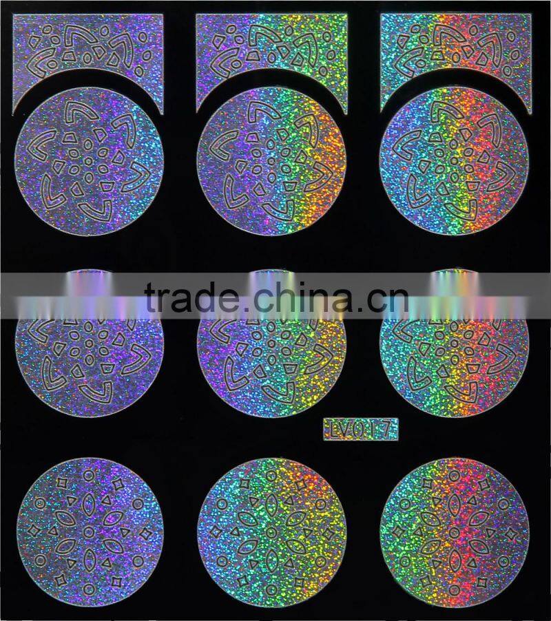 Round Shape Silver Laser Nail Art Stencil