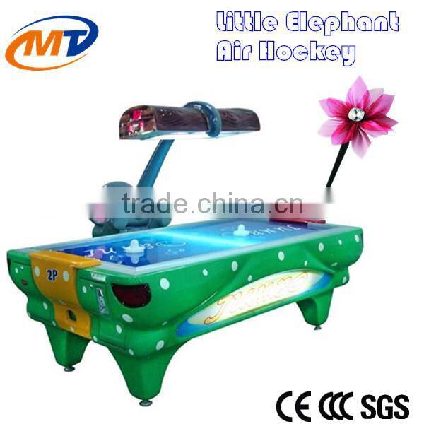 Elephant CE Approved coin operated air hockey table game machine with LED lights for amusement park