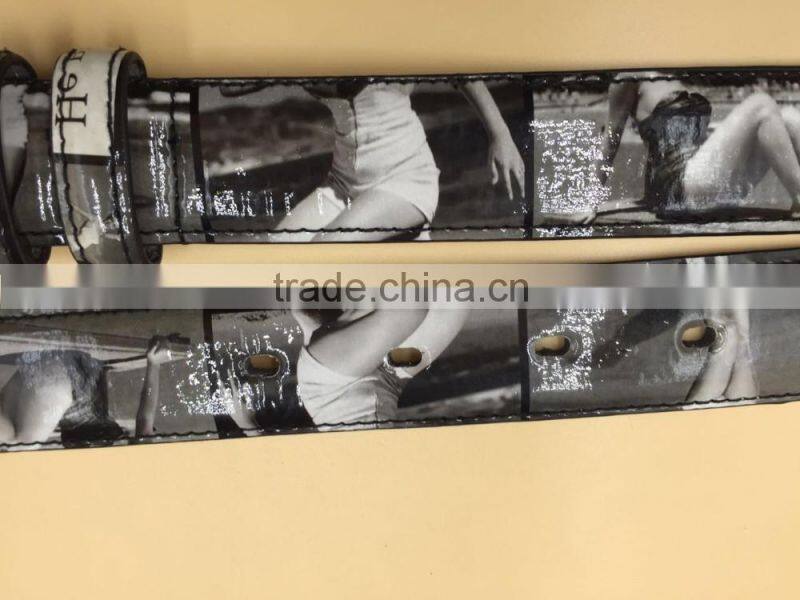 Metal buckle belt crisscross pattern belt for lady