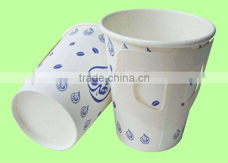 Newest disposable paper cup for coffee with handle for hot drink
