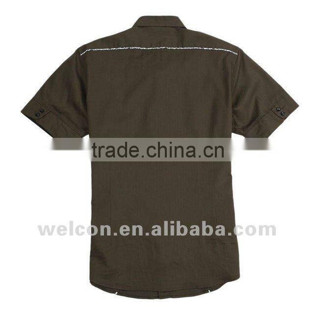 100% cotton European style popular short sleeve men's casual latest shirt designs for men