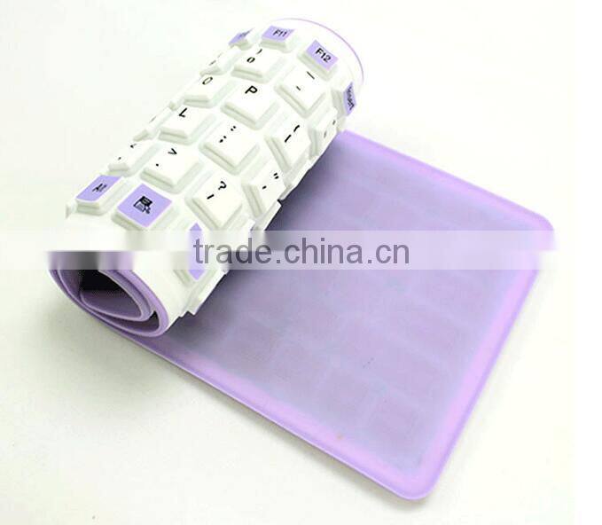 High quality corlorful silicone keyboard/folding silicone keyboard/portable keyboard