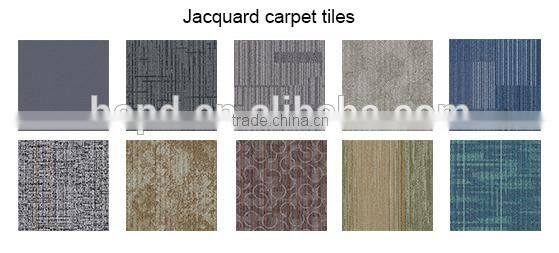 Jacquard technics and loop pile pattern pvc carpet tiles with high quality