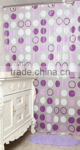 Attractive purple circle pattern plastic bathroom accessories sets