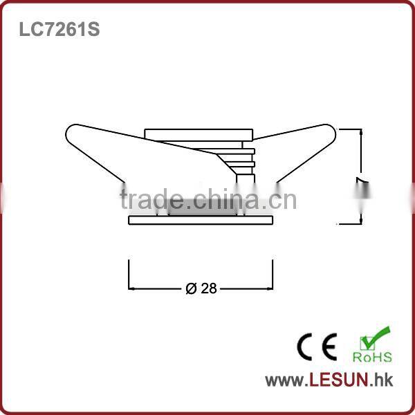 Cut hole 25mm recessed 1W led mini under cabinet ceiling light LC7261S