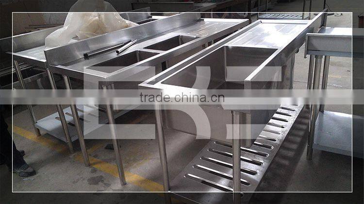 Commercial Heavy Duty 3 Bowls Stainless Steel Kitchen Sink