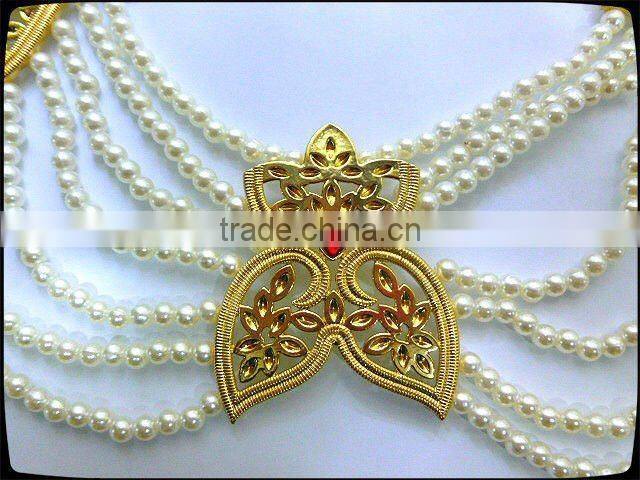 Girls gold necklace with crystal stone wholesale