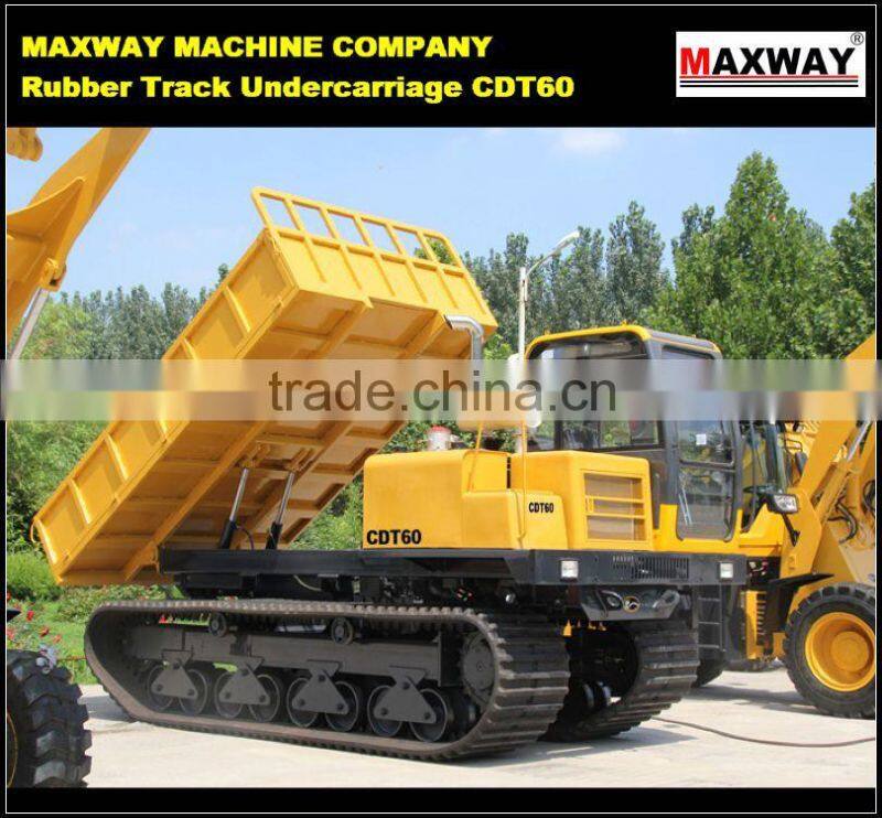 Steel Crawler Self-unloading Farm Tractor for Sugarcane / Palm , CE / ISO / SGS , Model: CDT60