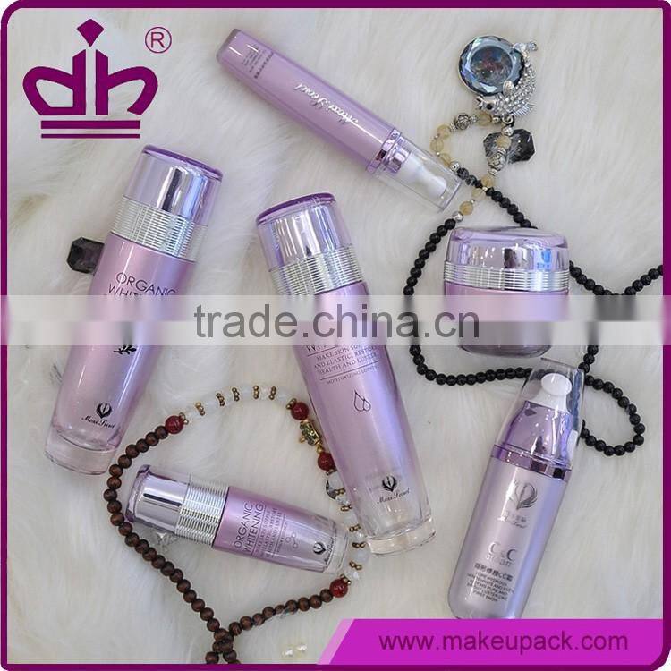 Luxury empty purple cosmetic containers with roll bottle