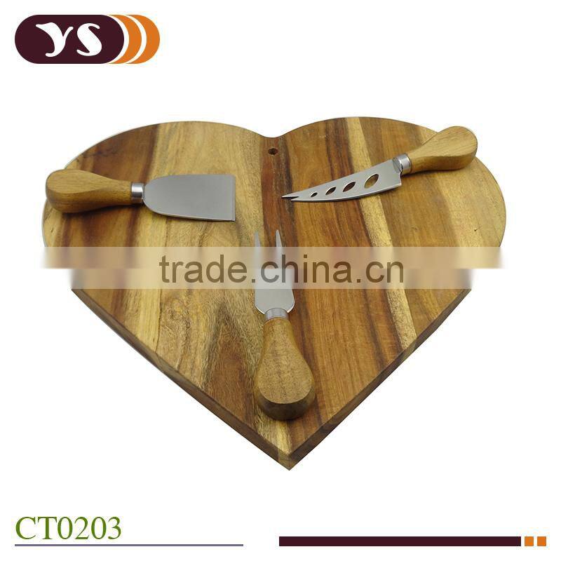 4 pcs cheese knife and board set