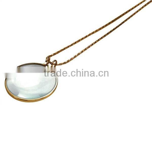 6 Times Power Foldable Handheld Pendant/necklace Magnifying Glass with 30" Golden Chain