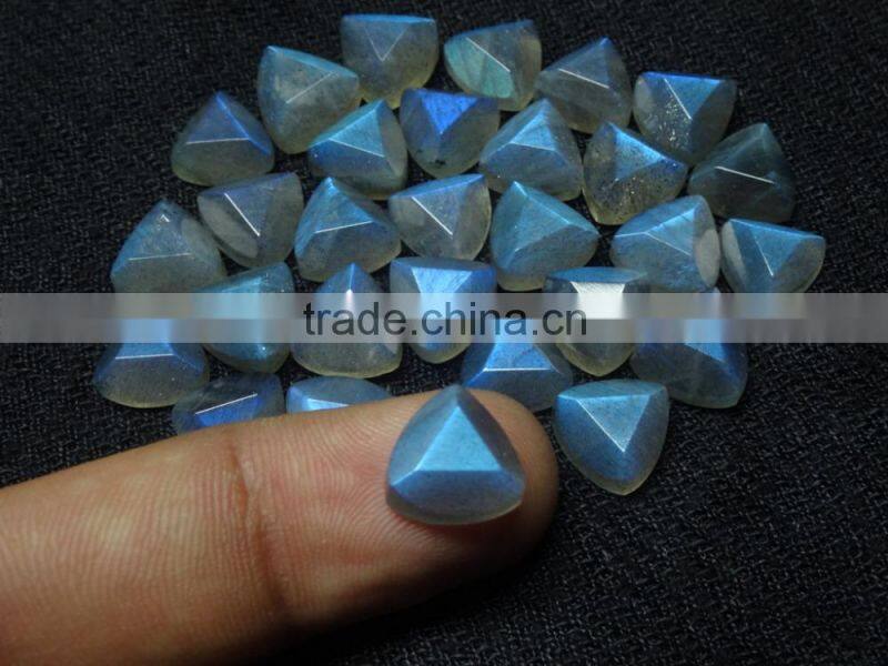 Labradorite Gemstone faceted Cushion cut with nice blue flahsy color and best polish and making
