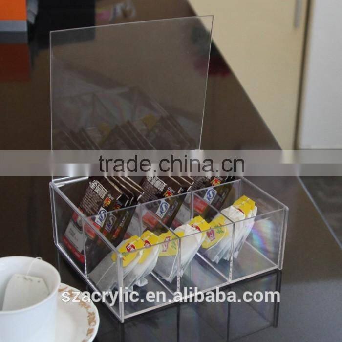 Unique high transparent acrylic tea-bag box acrylic small tea box wholesale