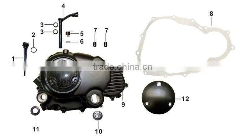 Motorcycle crankcase cover oil level gauge for TC200