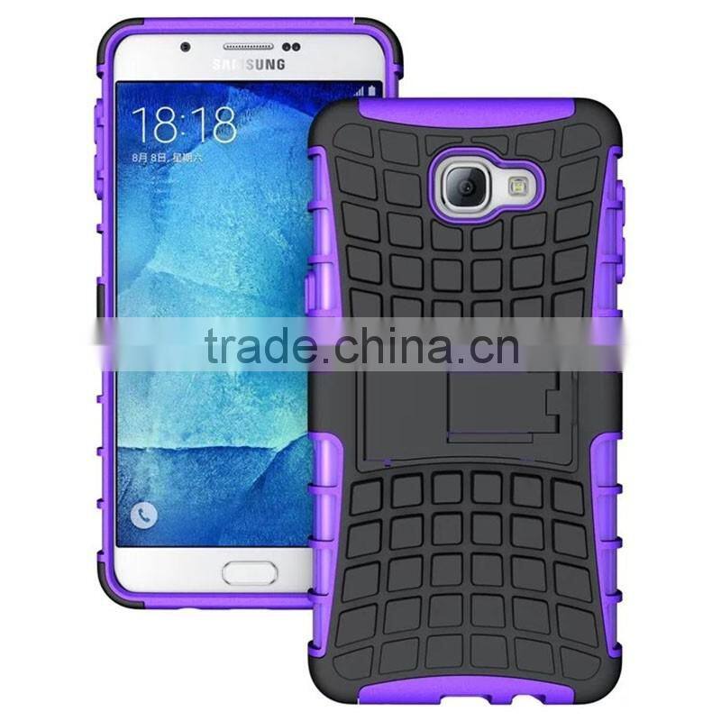 2016 New item Combo new design stand mobile phone case for Samsung A9, 2 in 1 shockproof back cover case