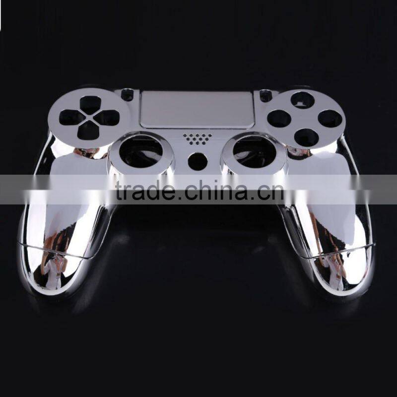 for PS4 Front Back Housing Controller Shell Polished Glossy Case Skin Cover Controller Grip Handle (Silver color) for ps4