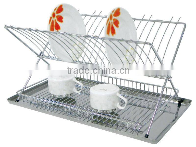 folding dish rack with tray