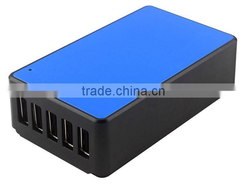 5 Port USB Smart Power Fast USB Charger Travel Wall Charger Station