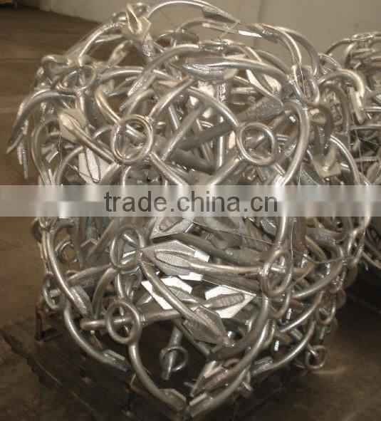 Black Bituminous Paint Five Fluke Boat Anchor, Many Types Five Fluke Anchors