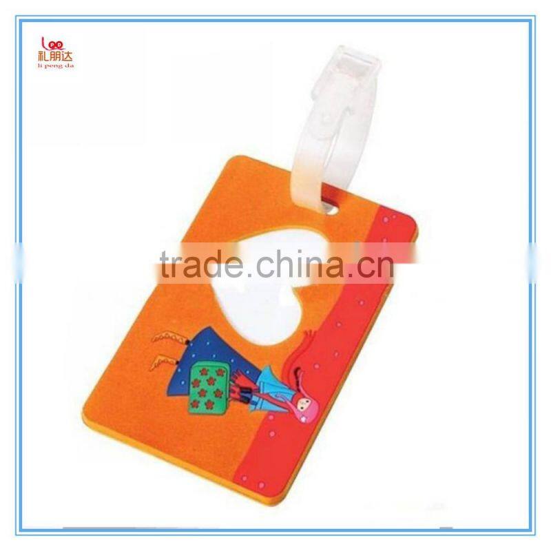 Custom made travel 3D soft pvc luggage tag, OEM custom travel wholesale silicone luggage tag