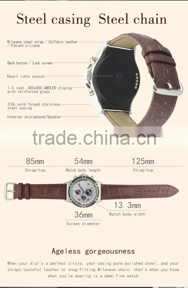 M3 series genuine leather strap howear OS android wear with android & IOS support