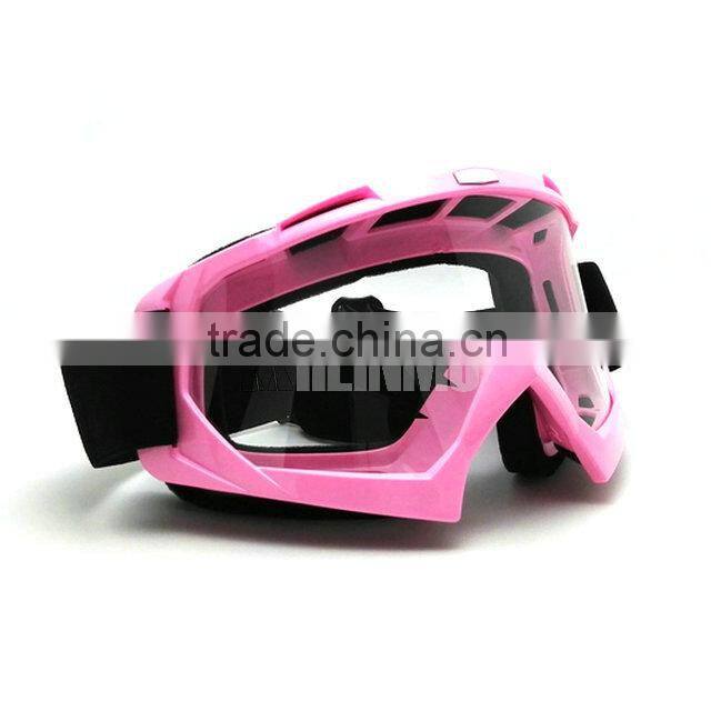 PINK Universal adult flexible motocross goggles