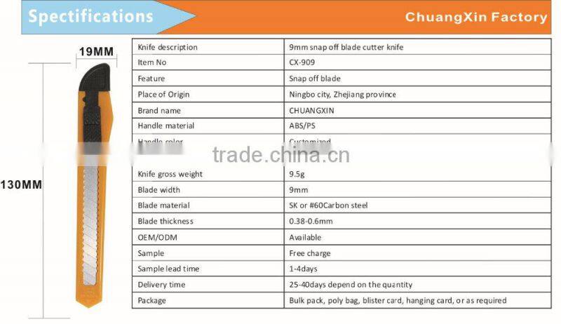 9mm snap off blade cutter knife