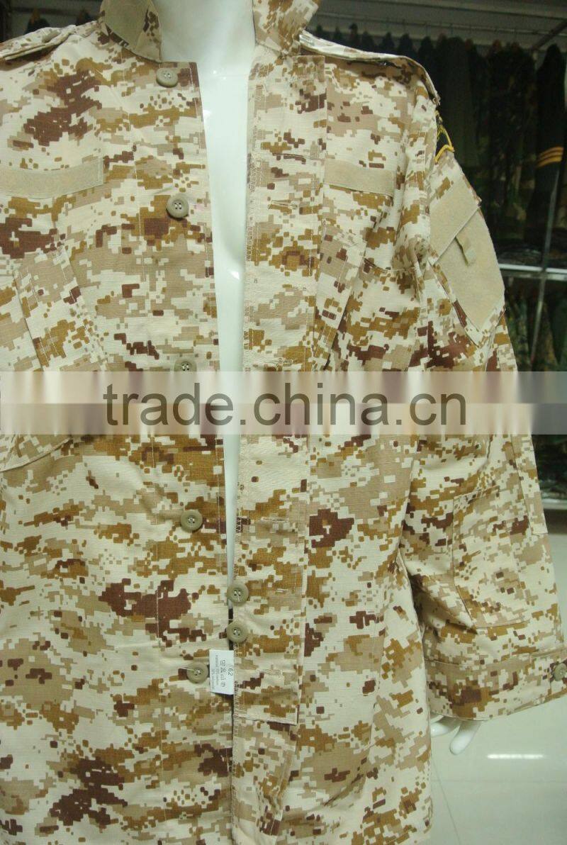 Custom cotton polyest ripstop desert digital camouflage lybria army Vertical Collar Fighting ACU Uniform
