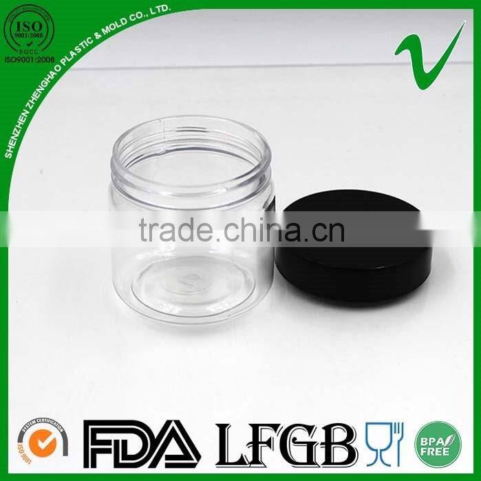 PET 60ml plastic jar clear packaging for cosmetic creams