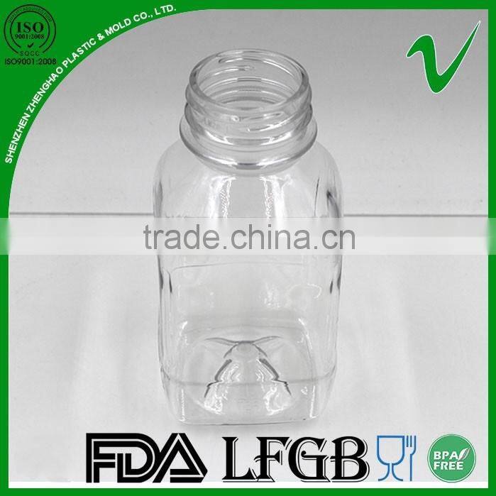 8oz clear empty plastic bottle for cold pressed juices