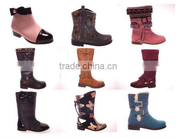 Fashion flat boots for girls with zipper and buckle decoration