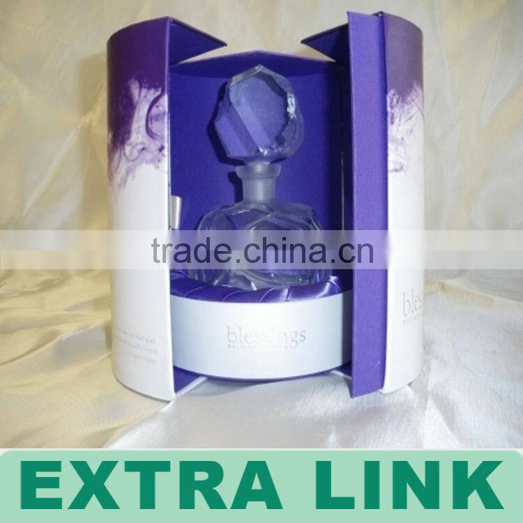 Purple color custom printing design double open door perfume package box