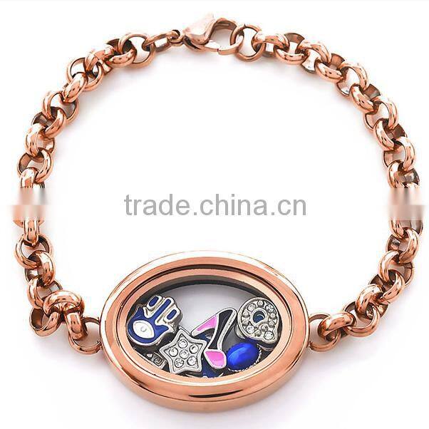 Stainless Steel Jewelry Floating Locket Bracelet